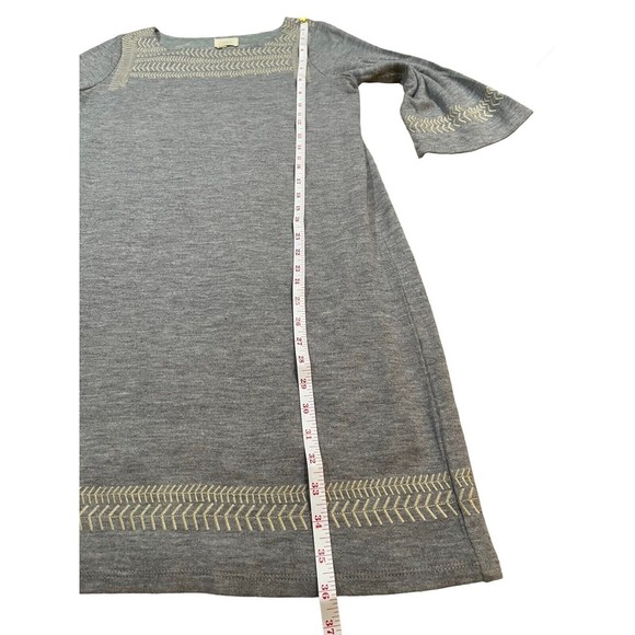 Edme & Esyllte Knit Dress Women's Size Medium Gray‎ Embroidered Pullover - Picture 6 of 7